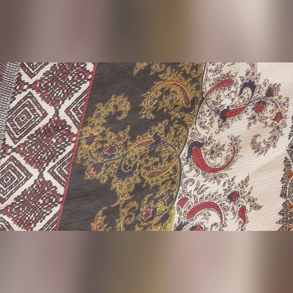 Rayon Scarf with Tassels - Picture 9 of 12